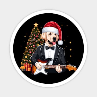 Labrador Retriever Playing Guitar Christmas Magnet